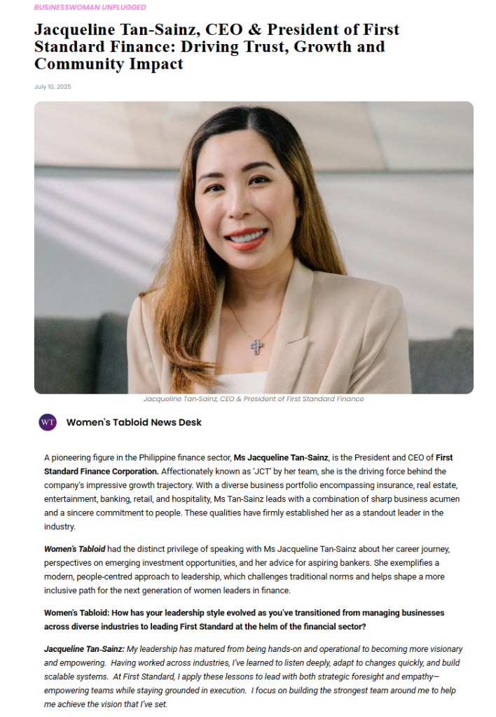 Leading with Strategic Foresight and Empathy - First Standard Finance Corporation